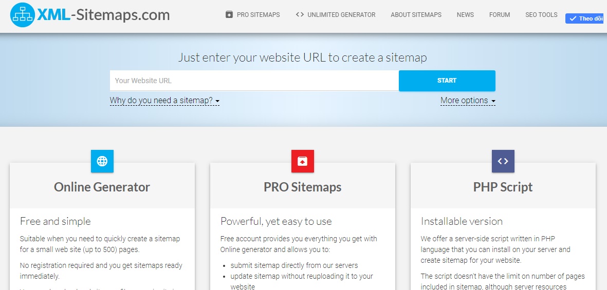 Tạo XML Sitemap bằng công cụ Online XML-Sitemaps.com - ảnh 1