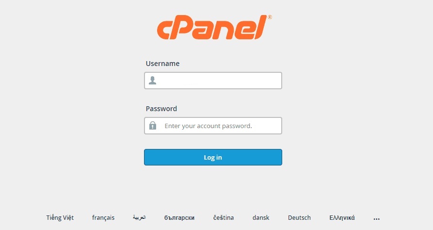 Đăng nhập vào tài khoản Cpanel trên hosting